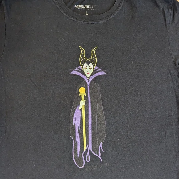Sleeping Beauty Classic Maleficent Black T-Shirt | Sz Lg - Picture 3 of 4